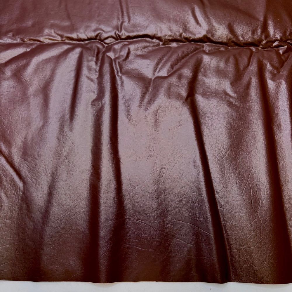Hercules - Water Resistant Pleather Polyester Backing PU Knit - Brown - 1M Bundle - True Deadstock fabric Fabric by private - Sustainable Textile | FABCYCLE