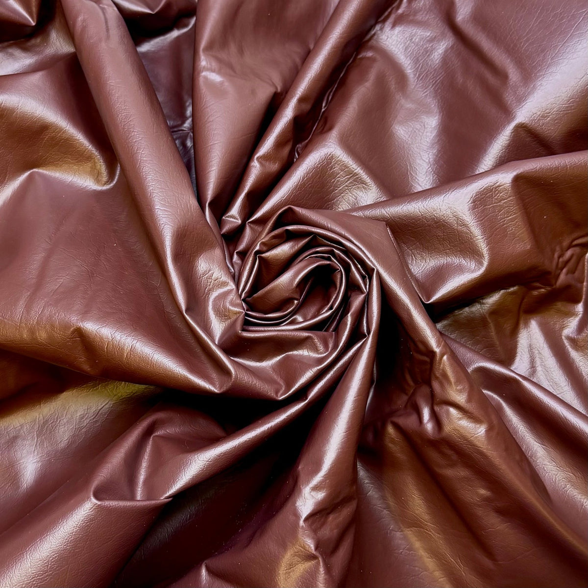 Hercules - Water Resistant Pleather Polyester Backing PU Knit - Brown - 1M Bundle - True Deadstock fabric Fabric by private - Sustainable Textile | FABCYCLE