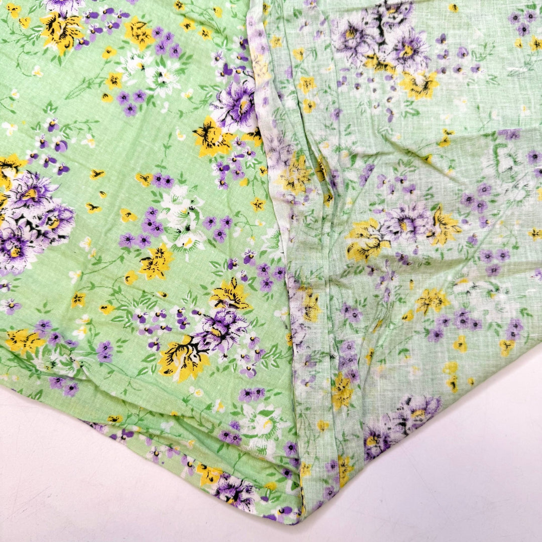 Here I Go Quilting Again - Cotton Woven - Light Green Multi Floral - 3.7M Bundle - True Deadstock fabric Fabric by private - Sustainable Textile | FABCYCLE