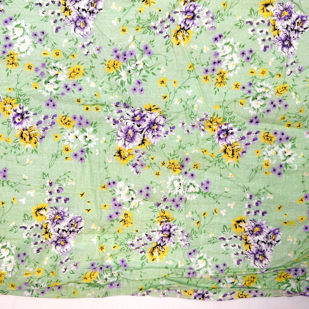 Here I Go Quilting Again - Cotton Woven - Light Green Multi Floral - 3.7M Bundle - True Deadstock fabric Fabric by private - Sustainable Textile | FABCYCLE