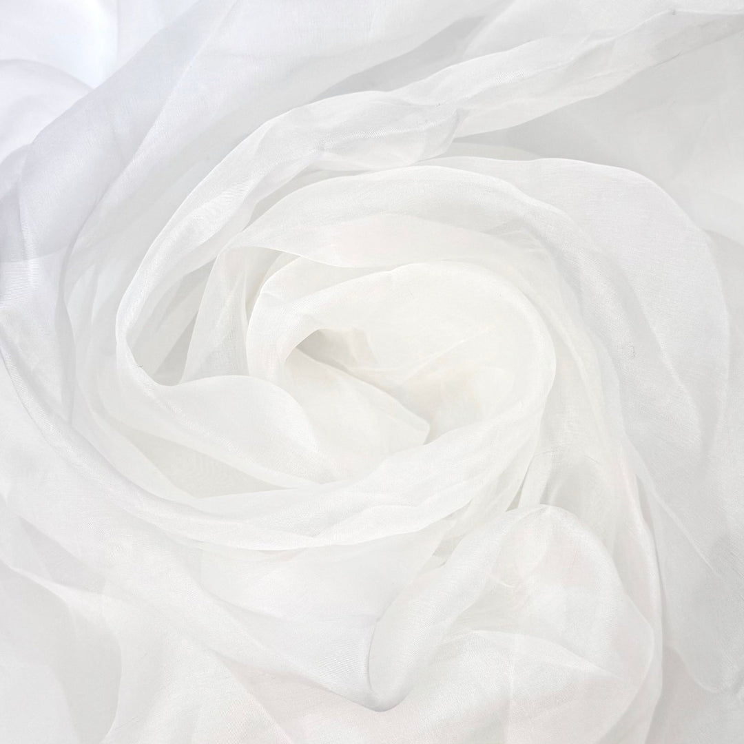 Herkimer Diamond - Organza Silk Woven - White - 1.7M Bundle - True Deadstock fabric Fabric by private - Sustainable Textile | FABCYCLE