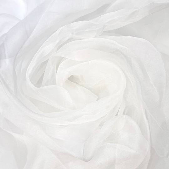 Herkimer Diamond - Organza Silk Woven - White - 1.7M Bundle - True Deadstock fabric Fabric by private - Sustainable Textile | FABCYCLE