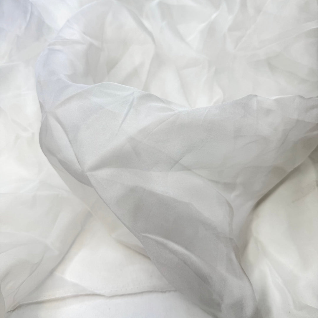 Herkimer Diamond - Organza Silk Woven - White - 1.7M Bundle - True Deadstock fabric Fabric by private - Sustainable Textile | FABCYCLE