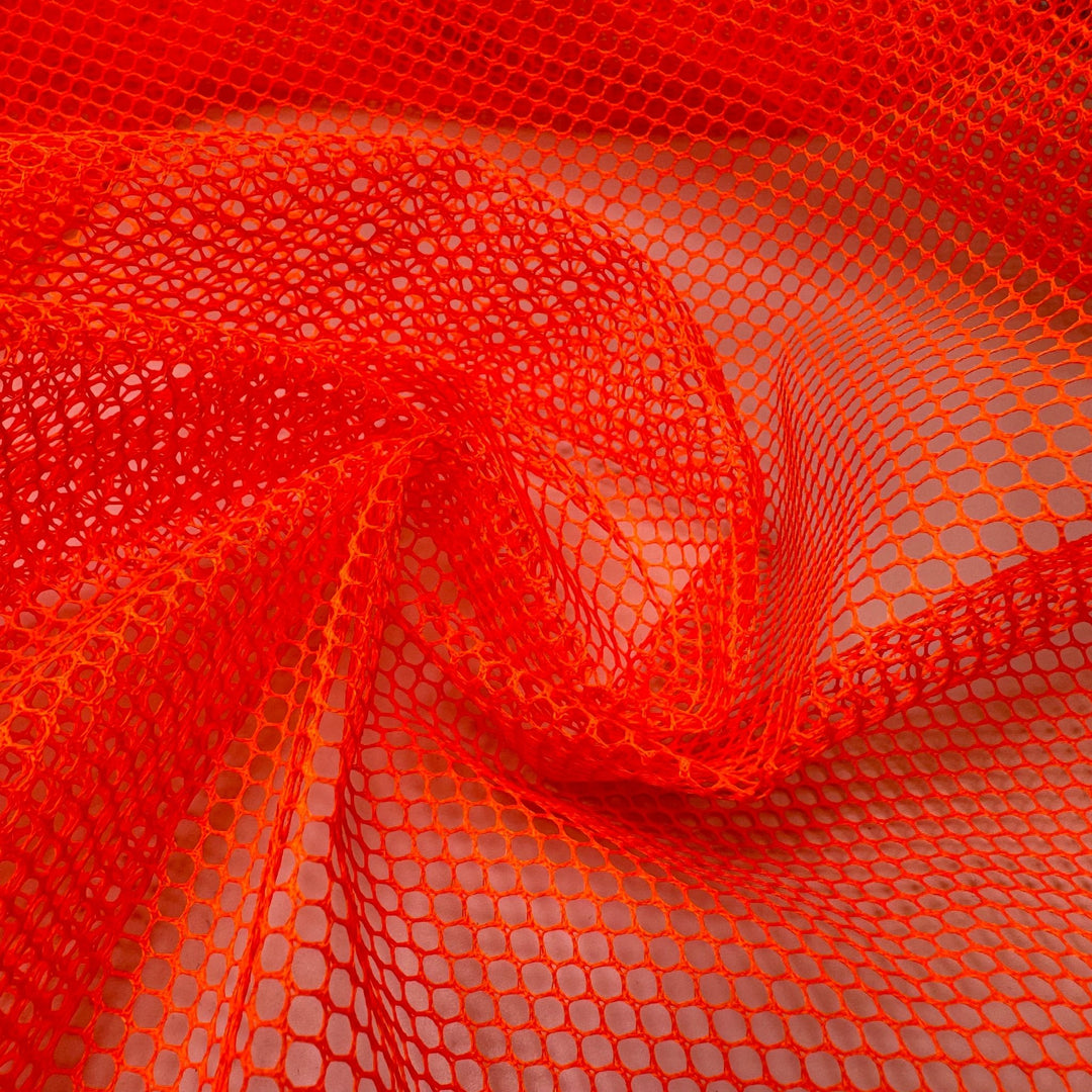 Hi Vis Pedestrian - Mesh Poly Knit - Neon Orange - 1M Bundle - True Deadstock fabric Fabric by private - Sustainable Textile | FABCYCLE