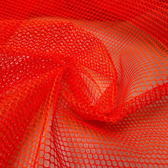 Hi Vis Pedestrian - Mesh Poly Knit - Neon Orange - 1M Bundle - True Deadstock fabric Fabric by private - Sustainable Textile | FABCYCLE