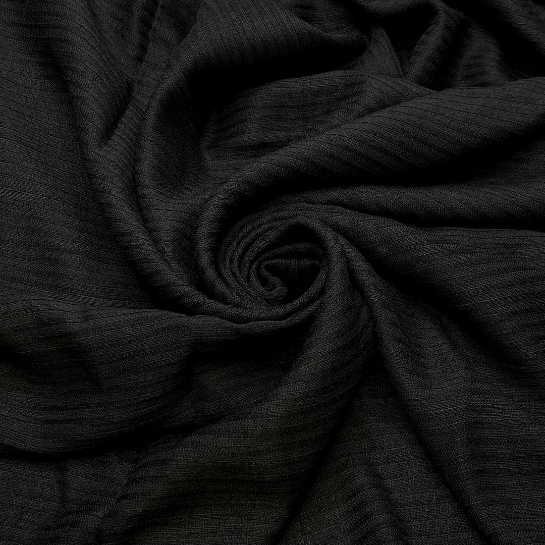 High Contrast - Polyester Blend Woven - Black Stripes - 1.35M Bundle - True Deadstock fabric Fabric by private - Sustainable Textile | FABCYCLE