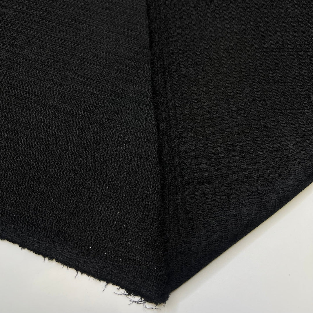 High Contrast - Polyester Blend Woven - Black Stripes - 1.35M Bundle - True Deadstock fabric Fabric by private - Sustainable Textile | FABCYCLE