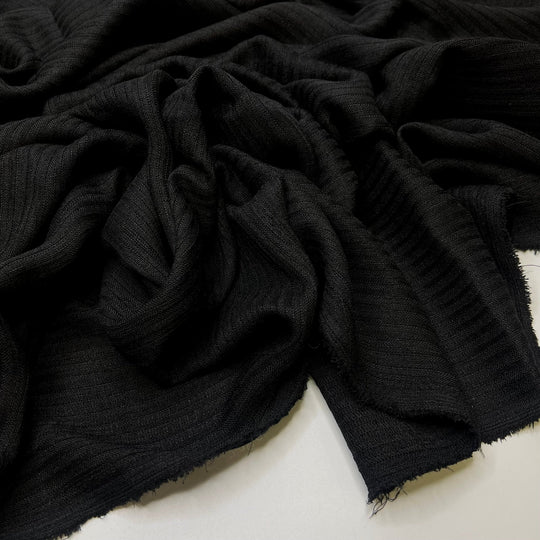 High Contrast - Polyester Blend Woven - Black Stripes - 1.35M Bundle - True Deadstock fabric Fabric by private - Sustainable Textile | FABCYCLE