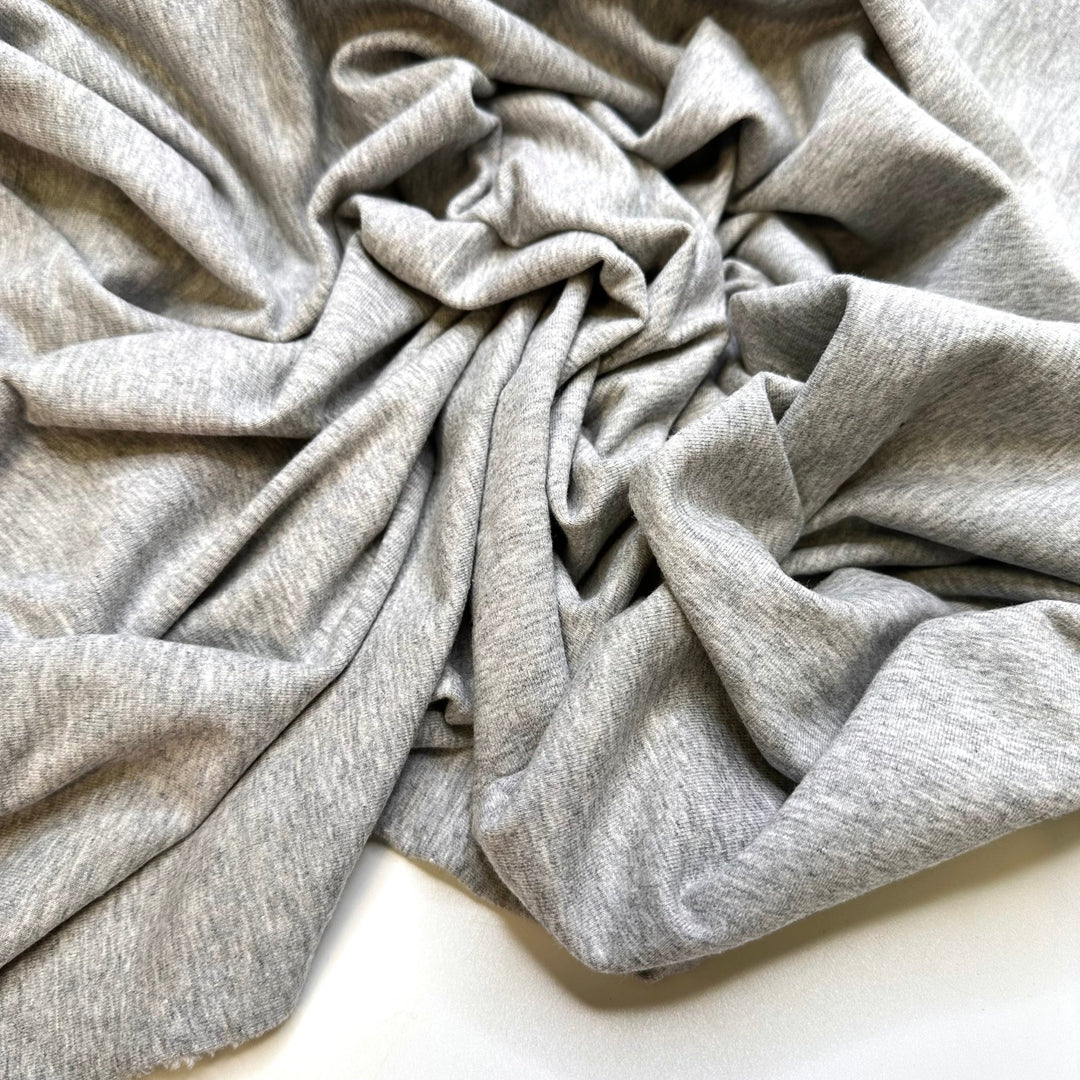 High Fashion Athleisure - French Terry Cotton/Bamboo Knit - Light Grey - 2M Bundle - True Deadstock fabric Fabric by private - Sustainable Textile | FABCYCLE