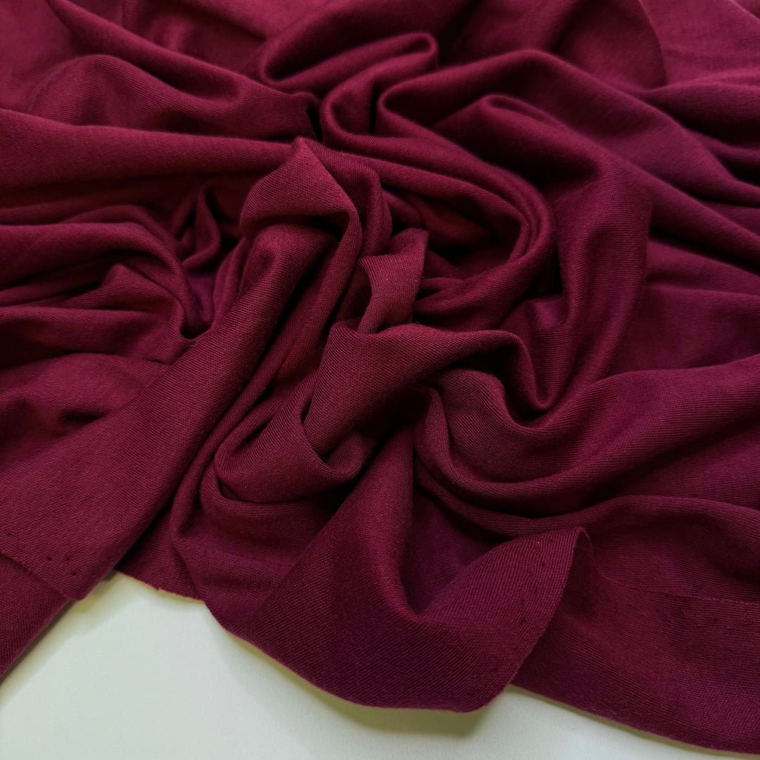 High Level Changes - Interlock Cotton Blend Knit - Burgundy - 0.8M Bundle - True Deadstock fabric Fabric by private - Sustainable Textile | FABCYCLE