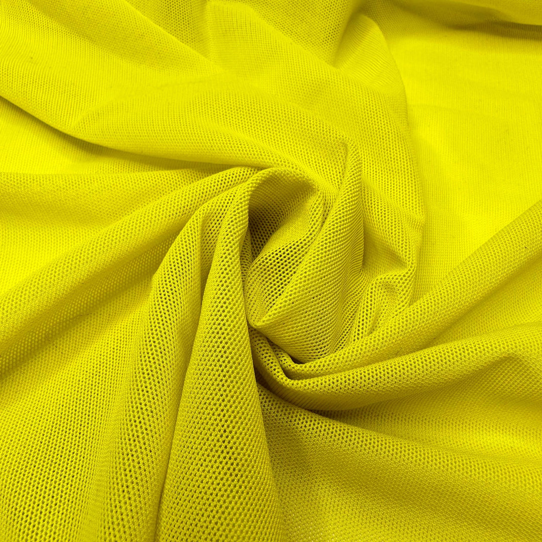 Highlighters - Mesh Poly/Spandex Knit - Neon Yellow - 1M Bundle - True Deadstock fabric Fabric by private - Sustainable Textile | FABCYCLE