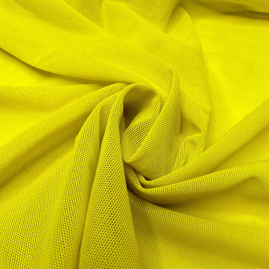 Highlighters - Mesh Poly/Spandex Knit - Neon Yellow - 1M Bundle - True Deadstock fabric Fabric by private - Sustainable Textile | FABCYCLE