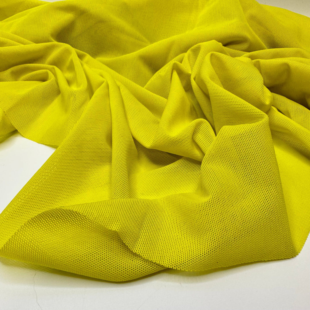 Highlighters - Mesh Poly/Spandex Knit - Neon Yellow - 1M Bundle - True Deadstock fabric Fabric by private - Sustainable Textile | FABCYCLE