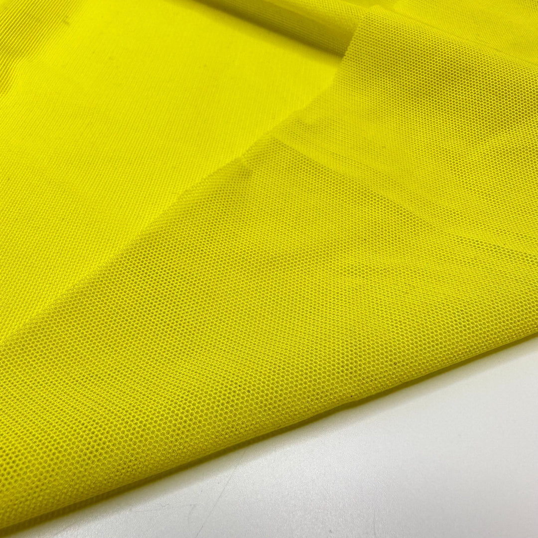 Highlighters - Mesh Poly/Spandex Knit - Neon Yellow - 1M Bundle - True Deadstock fabric Fabric by private - Sustainable Textile | FABCYCLE