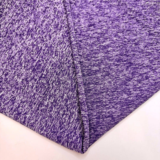 Hiking Club - Jersey Polyester Blend Knit - Grey/Purple Heather - 2M Bundle - True Deadstock fabric Fabric by private - Sustainable Textile | FABCYCLE