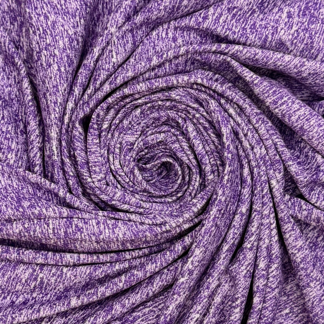 Hiking Club - Jersey Polyester Blend Knit - Grey/Purple Heather - 2M Bundle - True Deadstock fabric Fabric by private - Sustainable Textile | FABCYCLE