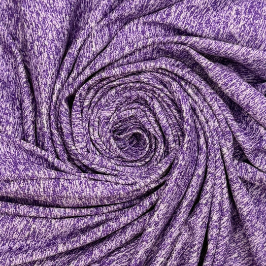 Hiking Club - Jersey Polyester Blend Knit - Grey/Purple Heather - 2M Bundle - True Deadstock fabric Fabric by private - Sustainable Textile | FABCYCLE