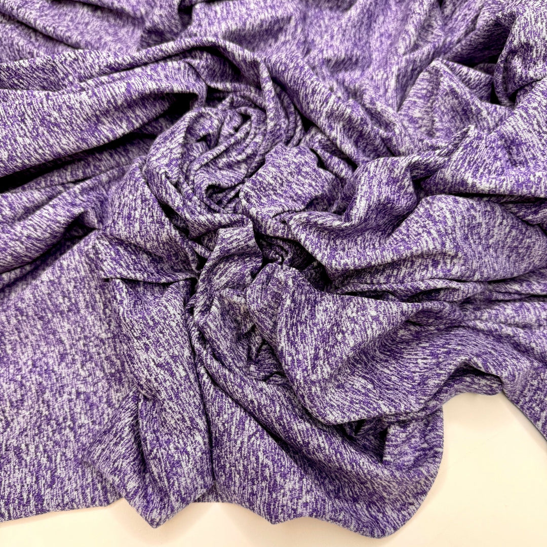 Hiking Club - Jersey Polyester Blend Knit - Grey/Purple Heather - 2M Bundle - True Deadstock fabric Fabric by private - Sustainable Textile | FABCYCLE