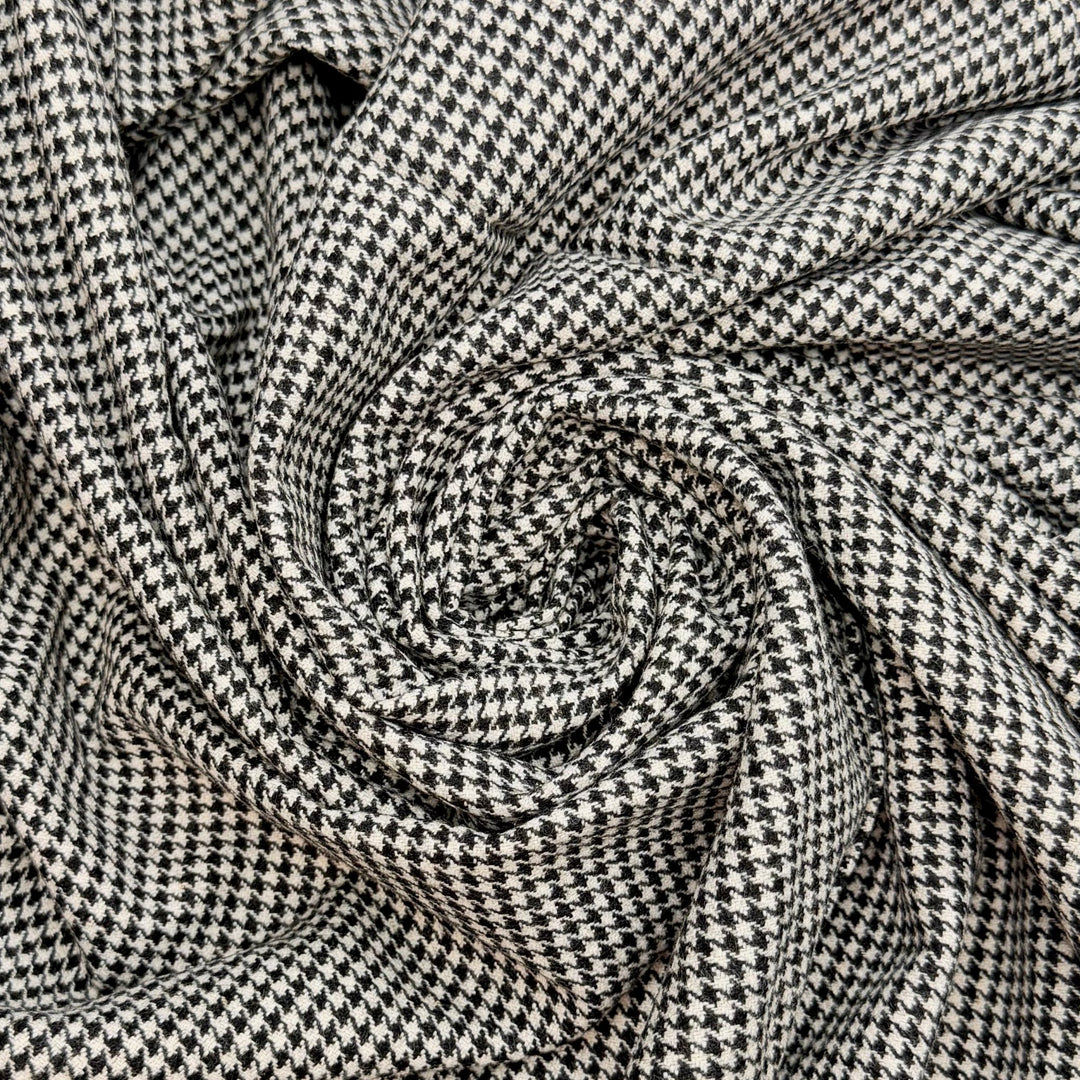 Hiking In A Suit - Twill Weave Wool Woven - Black/White Herringbone - 3.3M Bundle - True Deadstock fabric Fabric by private - Sustainable Textile | FABCYCLE