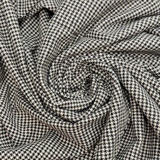 Hiking In A Suit - Twill Weave Wool Woven - Black/White Herringbone - 3.3M Bundle - True Deadstock fabric Fabric by private - Sustainable Textile | FABCYCLE