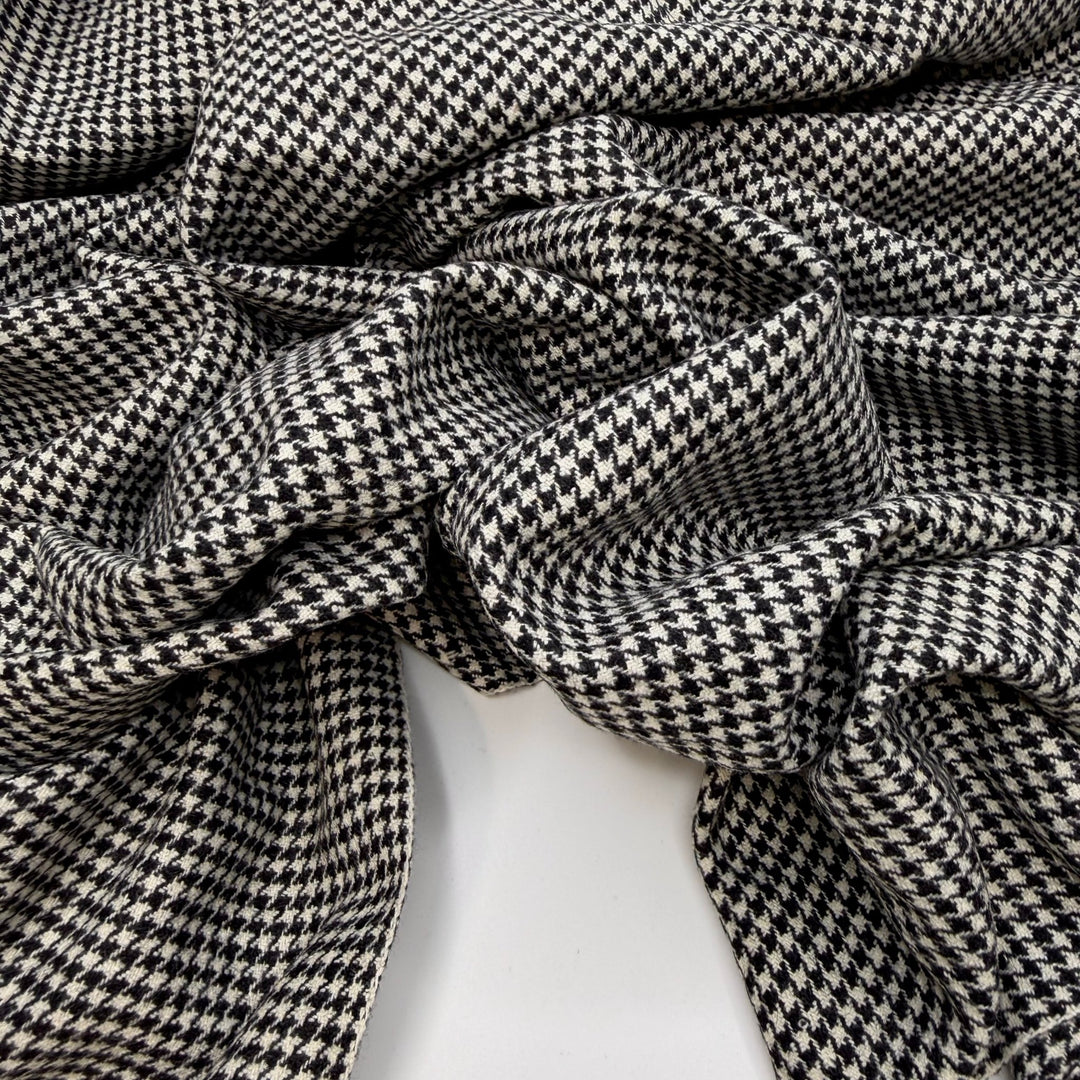 Hiking In A Suit - Twill Weave Wool Woven - Black/White Herringbone - 3.3M Bundle - True Deadstock fabric Fabric by private - Sustainable Textile | FABCYCLE