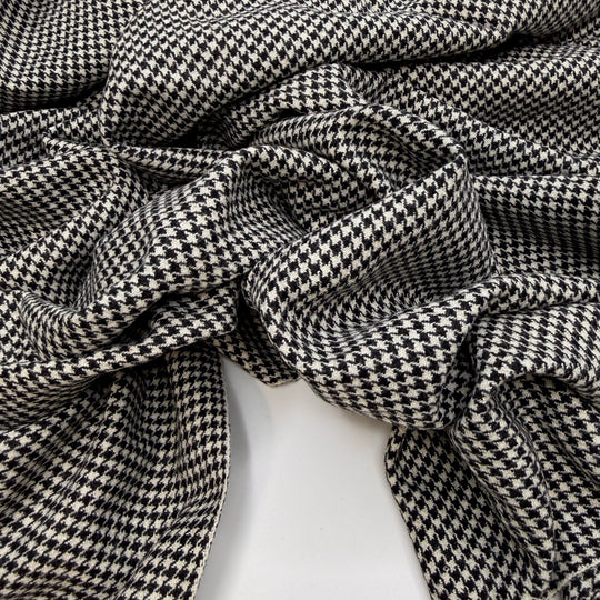 Hiking In A Suit - Twill Weave Wool Woven - Black/White Herringbone - 3.3M Bundle - True Deadstock fabric Fabric by private - Sustainable Textile | FABCYCLE