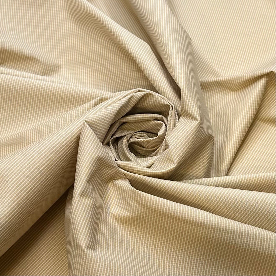 Hiking In The Desert - Polyester Blend Woven - Light Beige/White Plaid - Bundles - True Deadstock fabric Fabric by private - Sustainable Textile | FABCYCLE