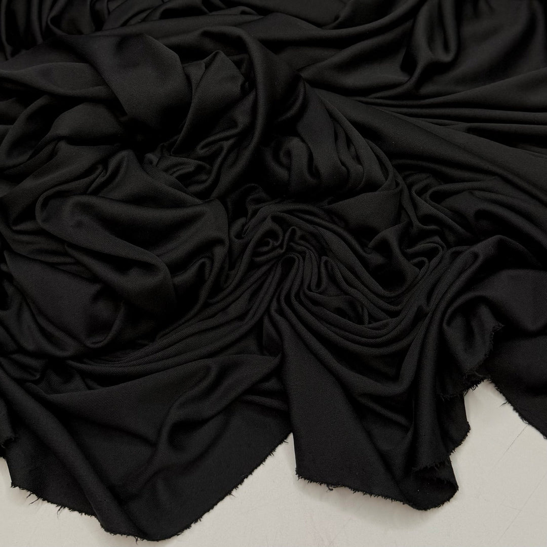 Hiking To The Swimming Hole - Jersey Polyester Blend Knit - Black - 2.2M Bundle - True Deadstock fabric Fabric by private - Sustainable Textile | FABCYCLE