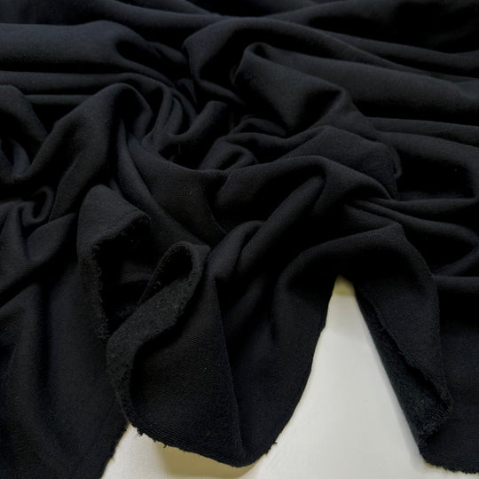 Hiking Trail Cleanup - Jersey Fleece Cotton Blend Knit - Black - 1.5M Bundle - True Deadstock fabric Fabric by private - Sustainable Textile | FABCYCLE