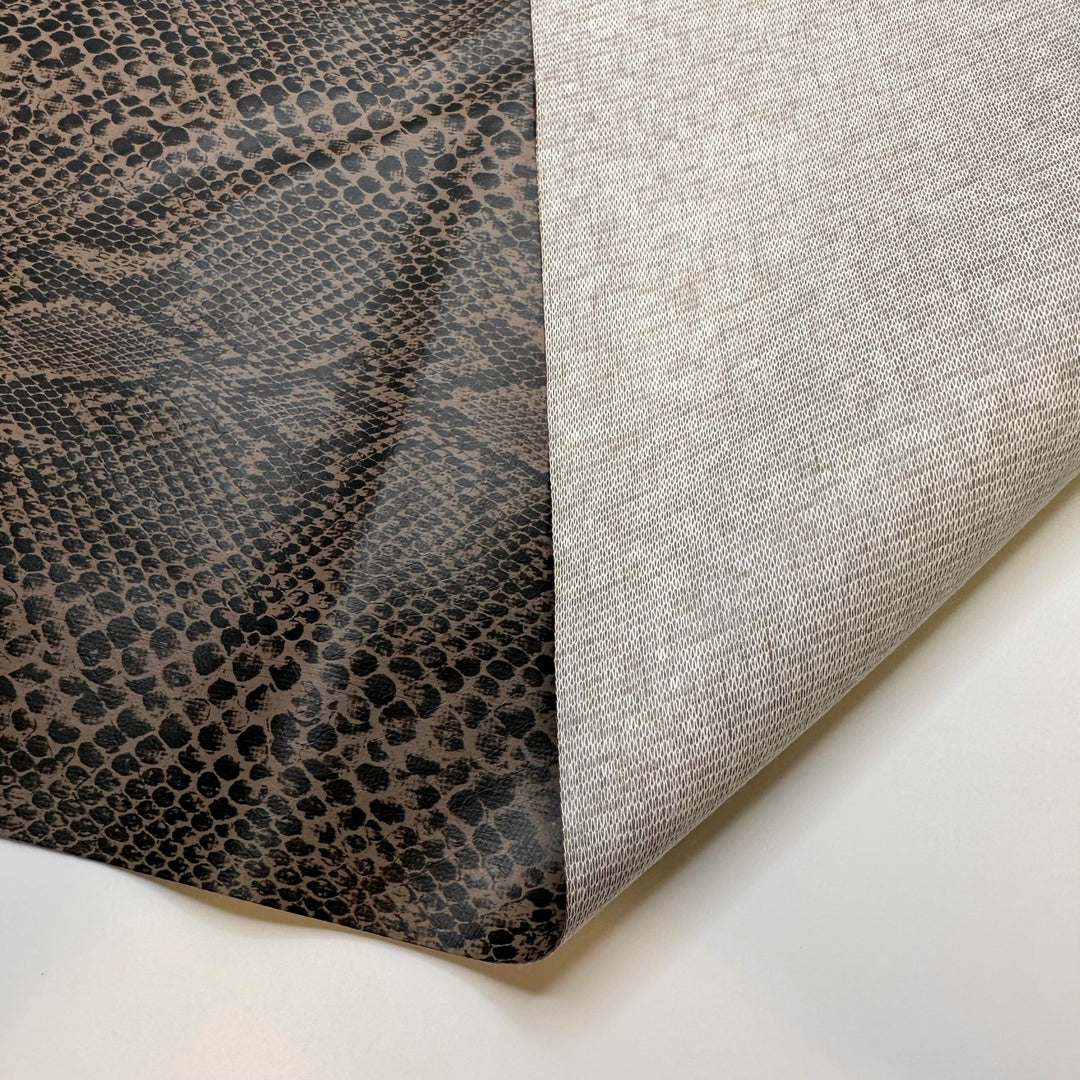 Hiss - Goretex Vinyl PVC Woven - Black/Beige Animal Print - Bundles - True Deadstock fabric Fabric by private - Sustainable Textile | FABCYCLE