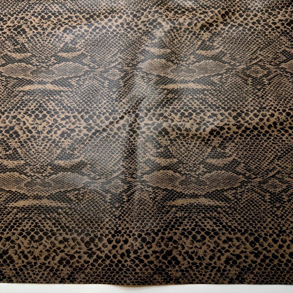 Hiss - Goretex Vinyl PVC Woven - Black/Beige Animal Print - Bundles - True Deadstock fabric Fabric by private - Sustainable Textile | FABCYCLE
