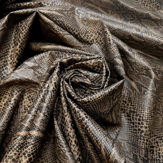 Hiss - Goretex Vinyl PVC Woven - Black/Beige Animal Print - Bundles - True Deadstock fabric Fabric by private - Sustainable Textile | FABCYCLE