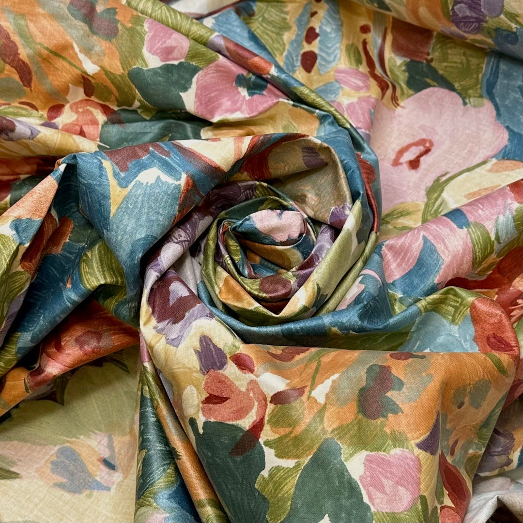 Holiday Arts And Crafts - Cotton Blend Woven - Multi Floral - 3M Bundle - True Deadstock fabric Fabric by private - Sustainable Textile | FABCYCLE