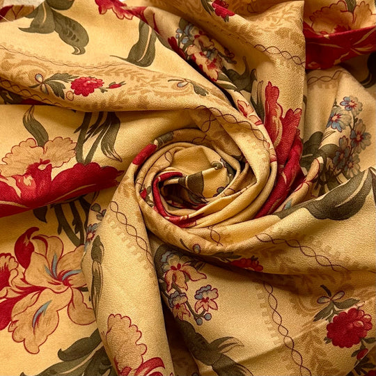 Holiday Memories - Cotton Woven - Dark Cream Multi Floral - 0.9M Bundle - True Deadstock fabric Fabric by private - Sustainable Textile | FABCYCLE