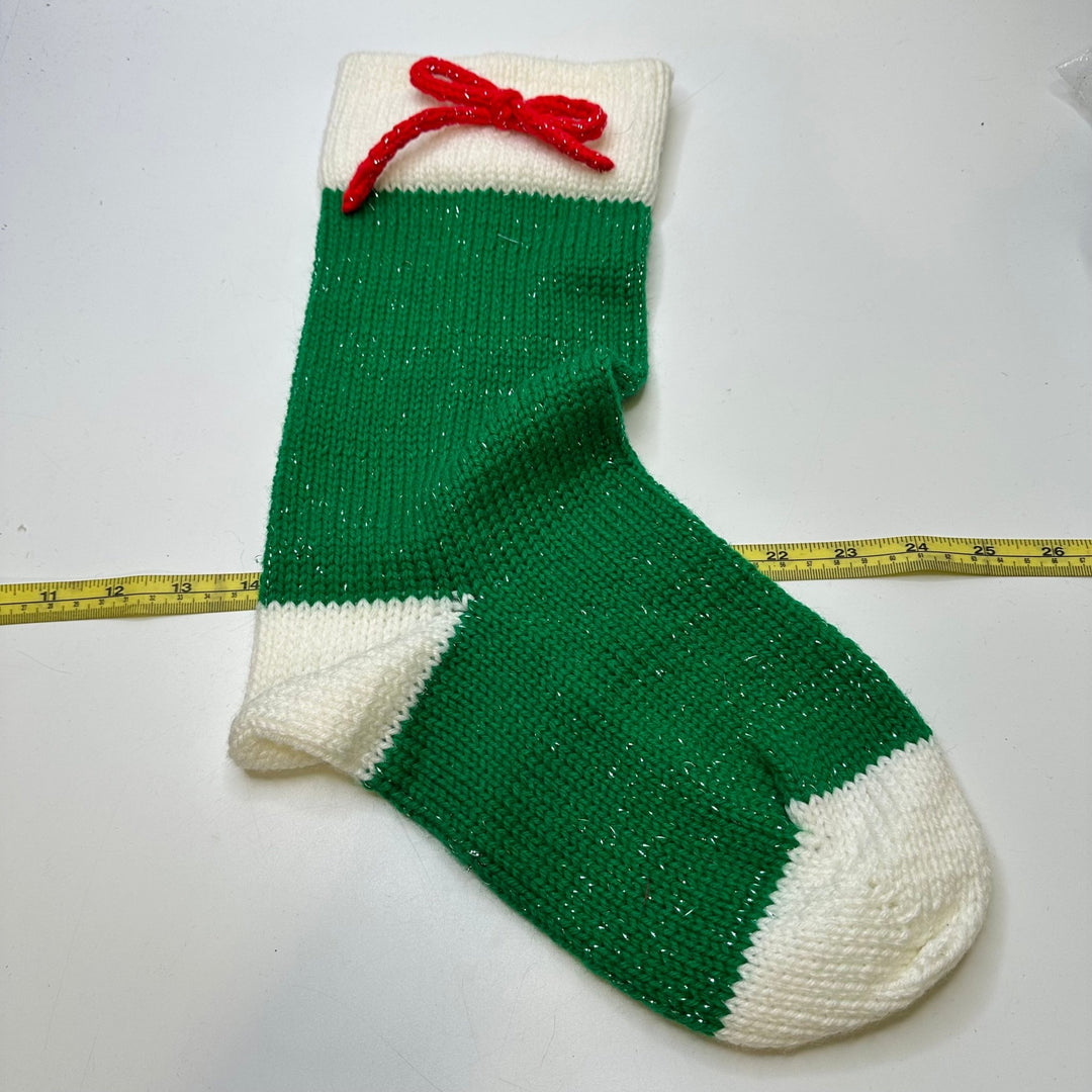 Holiday Stocking Accessories - Green/White - Individual - True Deadstock supplies Fabric by private - Sustainable Textile | FABCYCLE
