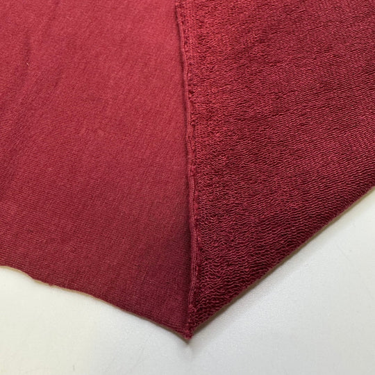 Holly Berries - French Terry Cotton/Bamboo Knit - Light Burgundy - 1M Bundle - True Deadstock fabric Fabric by private - Sustainable Textile | FABCYCLE