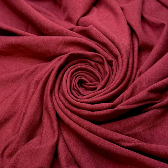 Holly Berries - French Terry Cotton/Bamboo Knit - Light Burgundy - 1M Bundle - True Deadstock fabric Fabric by private - Sustainable Textile | FABCYCLE