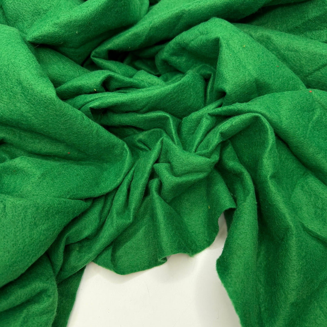 Home In The Mountains - Felt Polyester Blend Woven - Dark Green - Bundles - True Deadstock fabric Fabric by private - Sustainable Textile | FABCYCLE