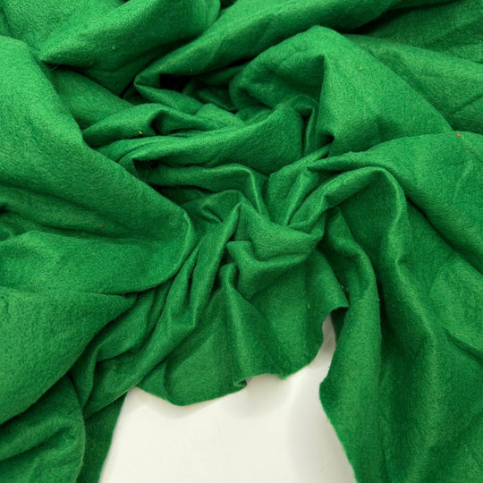 Home In The Mountains - Felt Polyester Blend Woven - Dark Green - Bundles - True Deadstock fabric Fabric by private - Sustainable Textile | FABCYCLE