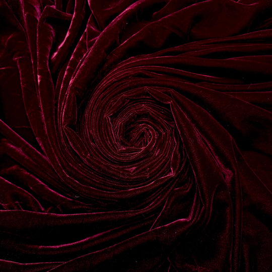 Homegrown Luxury - Vintage Velvet Poly Woven - Dark Red - 1M Bundle - True Deadstock fabric Fabric by private - Sustainable Textile | FABCYCLE