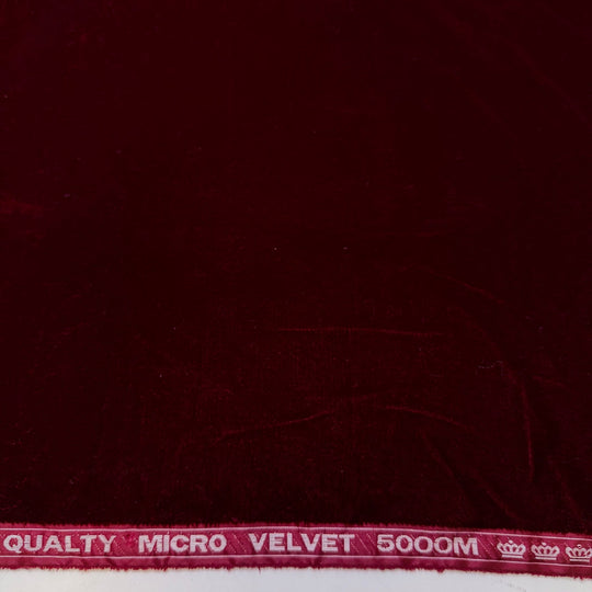 Homegrown Luxury - Vintage Velvet Poly Woven - Dark Red - 1M Bundle - True Deadstock fabric Fabric by private - Sustainable Textile | FABCYCLE