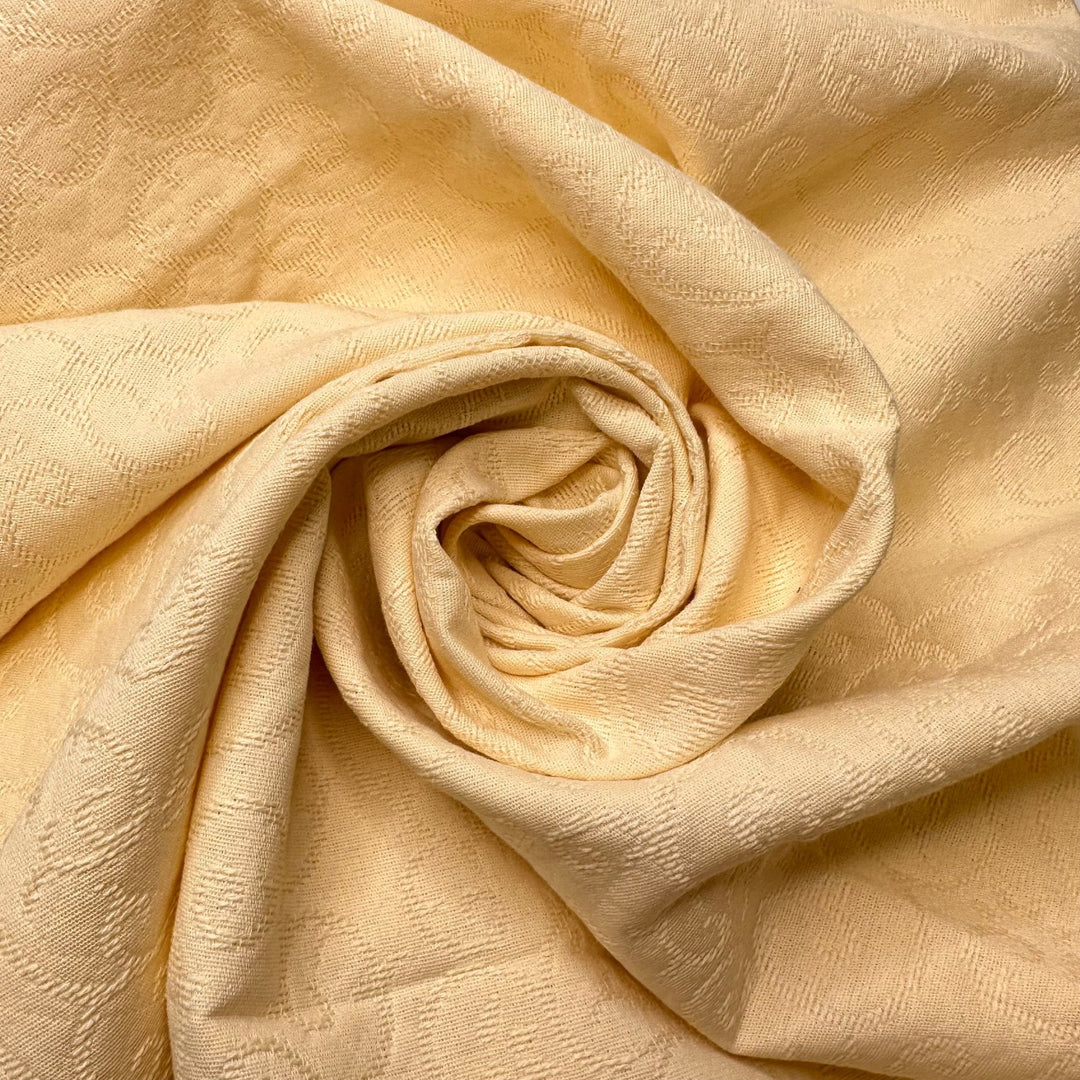 Homemade Egg Nog - Cotton Woven - Light Cream/Yellow Floral - 1M Bundle - True Deadstock fabric Fabric by private - Sustainable Textile | FABCYCLE