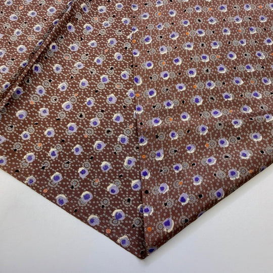 Homemade Sausage - Polyester Blend Woven - Light Brown/Purple Floral - 1.95M Bundle - True Deadstock fabric Fabric by private - Sustainable Textile | FABCYCLE