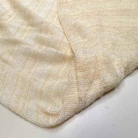 Homemade Sweater - Tubular Cotton Blend Knit - Cream - 1/2 Meter - True Deadstock fabric Fabric by private - Sustainable Textile | FABCYCLE