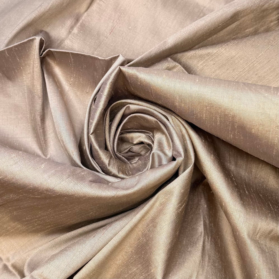 Honey Beige Opal - Dupioni Silk Woven - Champagne - 0.7M Bundle - True Deadstock fabric Fabric by private - Sustainable Textile | FABCYCLE