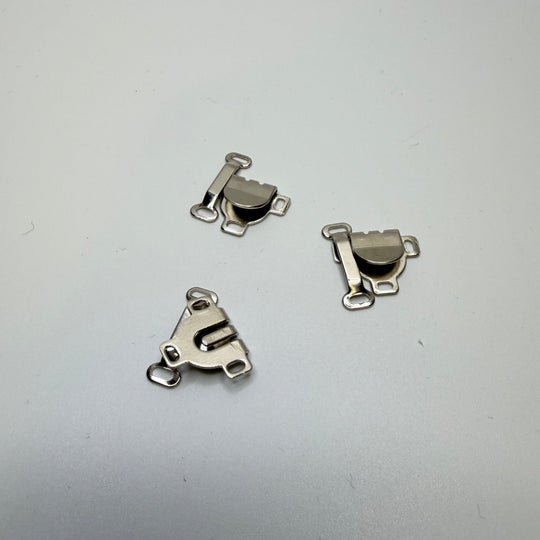 Hook And Bar Button - 15MM Metal - Silver - 3 Pack - True Deadstock supplies Fabric by private - Sustainable Textile | FABCYCLE