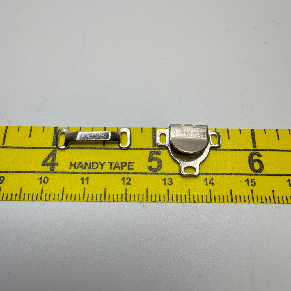 Hook And Bar Button - 15MM Metal - Silver - 3 Pack - True Deadstock supplies Fabric by private - Sustainable Textile | FABCYCLE