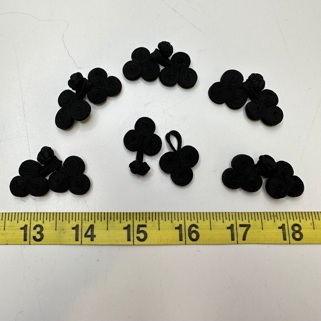 Hook And Eye Applique - Black - 12 Pack - True Deadstock supplies Fabric by private - Sustainable Textile | FABCYCLE