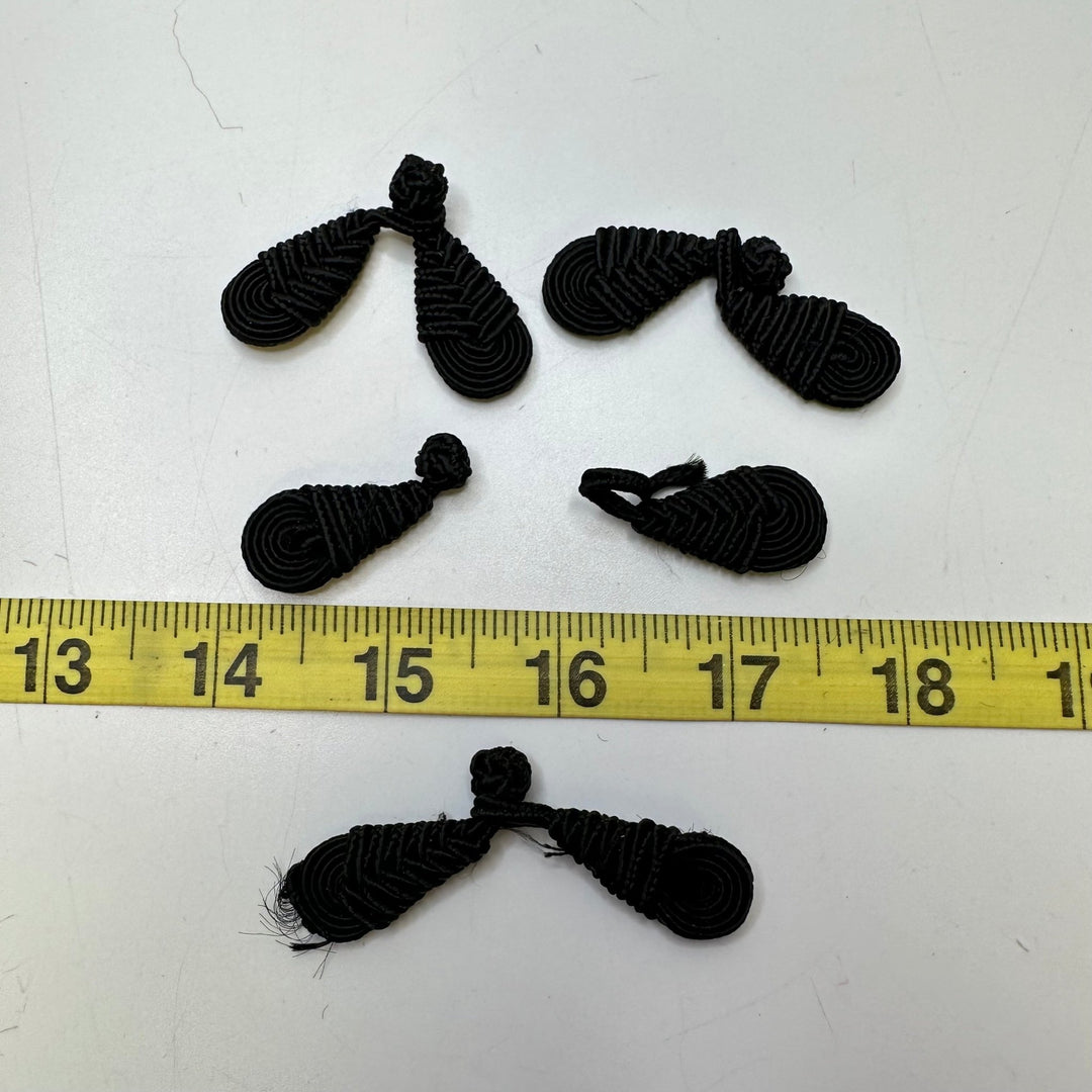 Hook And Eye Applique - Black - 8 Pack - True Deadstock supplies Fabric by private - Sustainable Textile | FABCYCLE