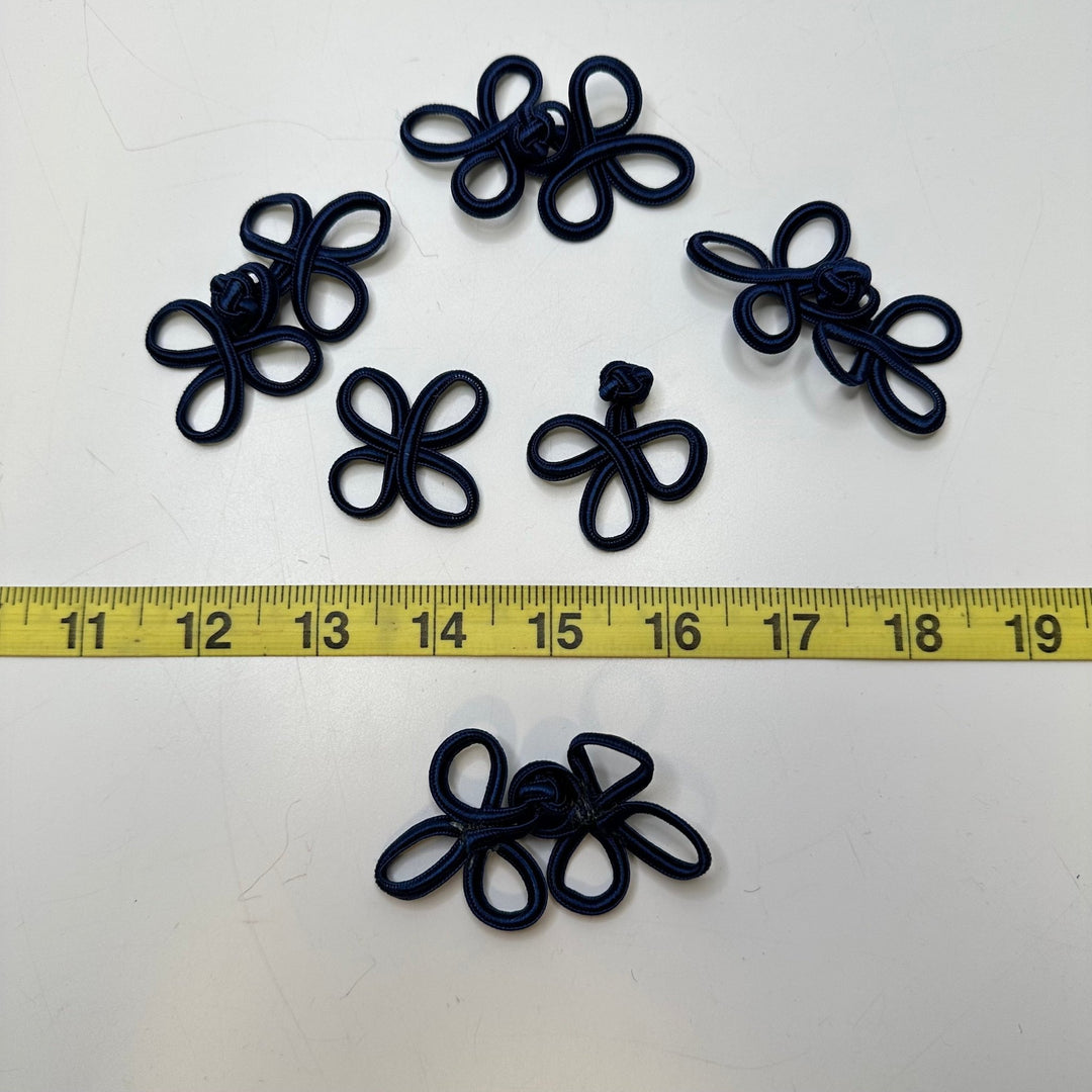 Hook And Eye Applique - Dark Blue - 10 Pack - True Deadstock supplies Fabric by private - Sustainable Textile | FABCYCLE